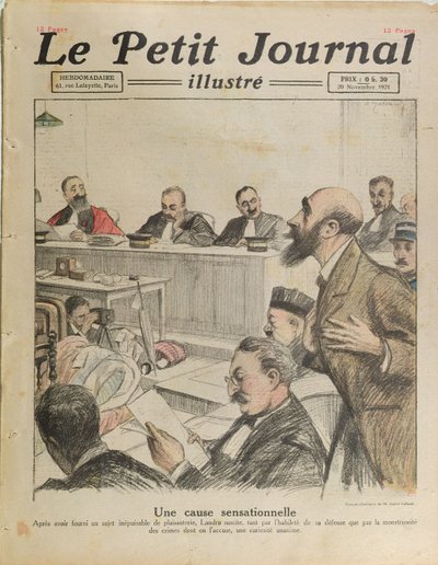 The Trial of Henri Desire Landru (1869-1922) from Le Petit Journal, 20th November 1921 by French School