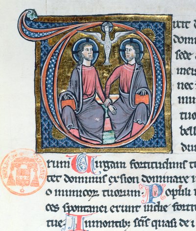 The Trinity (illuminated initial from a Latin Bible) by French School