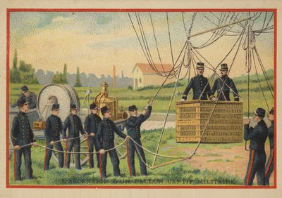 The ascent of a military balloon by French School