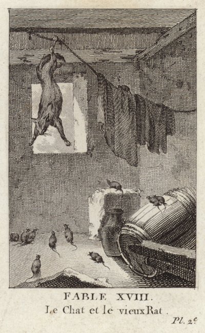The Cat and the Old Rat by French School