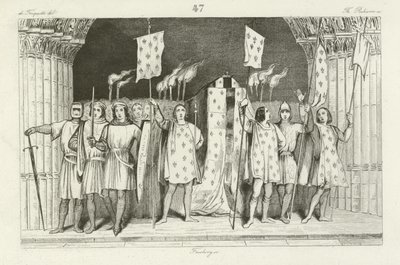 The dead infant John I proclaimed King of France, 1316 by French School