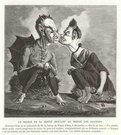 The Devil and His Wife Giving Birth to the Jacobins, French Revolution by French School