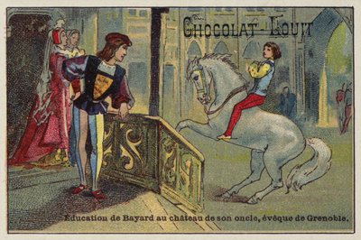 The education of Bayard at the castle of his uncle, the Bishop of Grenoble by French School