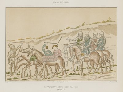 The escort of the Magi by French School