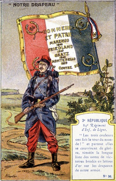 The Flag of the 84th Line Infantry Regiment of the 3rd Republic by French School
