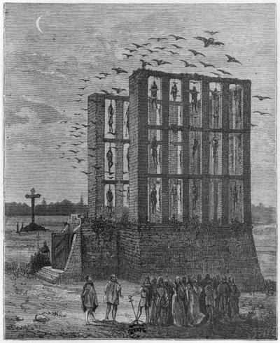 The gibbet of Montfaucon by French School