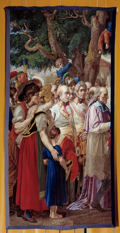 The Handover of the Keys of Vienna to Napoleon I (1769-1821). The emperor returned to the Austrian capital deserted by Francois II of Habsburg on 14/11/1805. Tapestry made by the Gobelins workshop. 1815 by French School