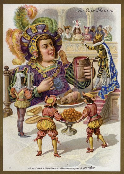 The King of the Lilliputians Throws a Banquet for Gulliver by French School