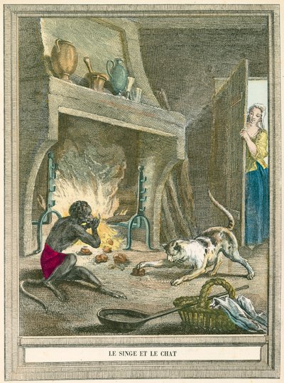 The Monkey and the Cat by French School