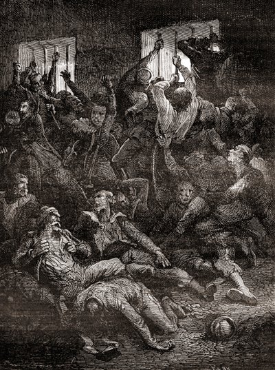 The Suffering and Death Due to Poor Ventilation of English Prisoners in the Black Hole of Calcutta by French School
