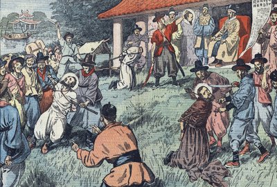 The Three Missionaries Being Tortured in Korea by French School