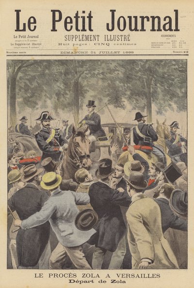 The trial of Emile Zola at Versailles by French School
