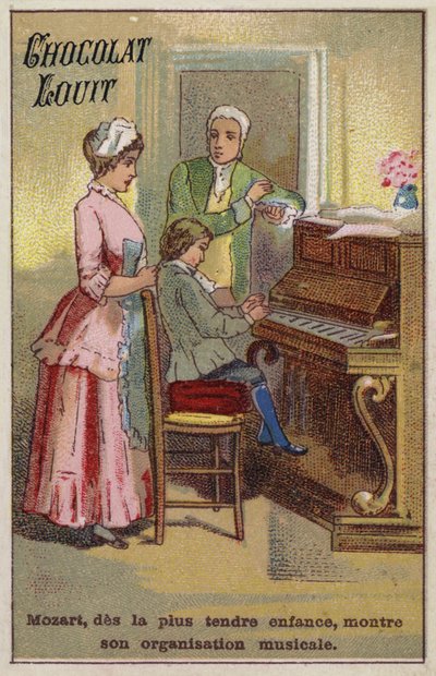 The very young Mozart displaying his musical talents by French School