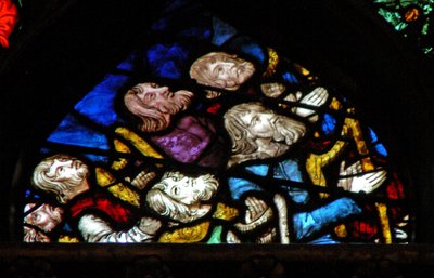 The West Rose Window Depicting a Scene from the Book of Revelation: Elect Singing the Song of Moses by French School