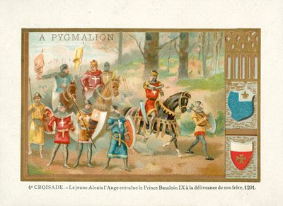 The young Alexios IV Angelos brings Baldwin IX, Count of Flanders, to liberate his brother, Fourth Crusade by French School