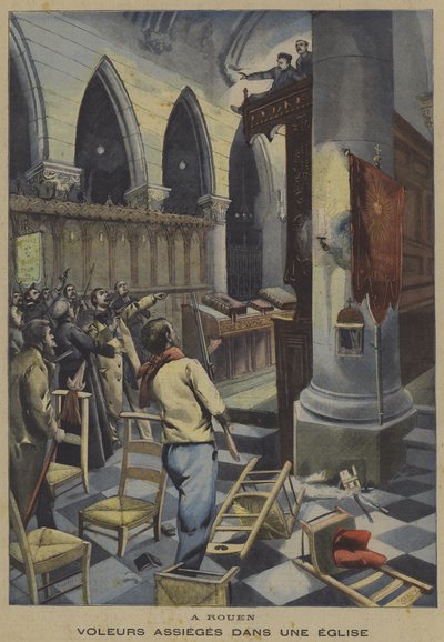 Thieves Besieged in a Church in Rouen by French School