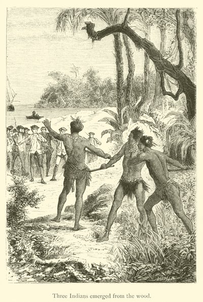 Three Indians Emerged from the Wood by French School