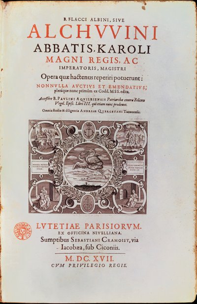Title Page from Abbatis Karoli Magni Regis by Alcuin by French School