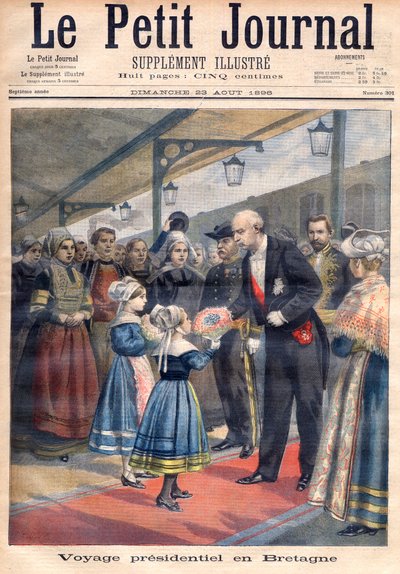 Title page depicting the presidential trip of Felix Faure to Britain, illustration from the illustrated supplement of Le Petit Journal, 23rd August by French School