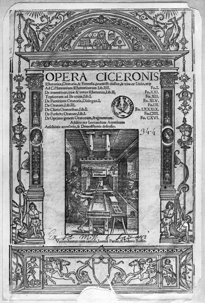 Title Page of Opera Ciceronis, Published 1520 by French School