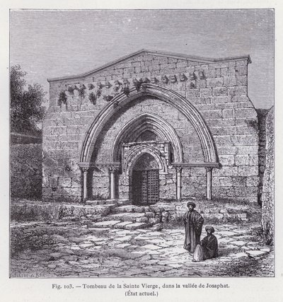 Tomb of the Virgin Mary, in the Valley of Josaphat, Current State (engraving) by French School