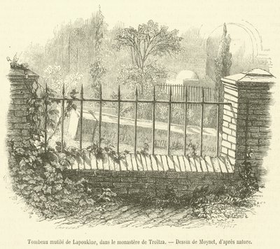 Mutilated Tomb of Lapoukine, in the Monastery of Troitza (engraving) by French School