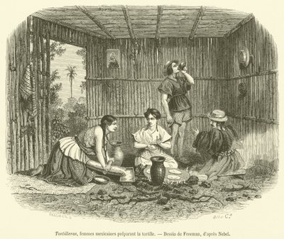 Tortilleras, Mexican Women Preparing Tortillas by French School