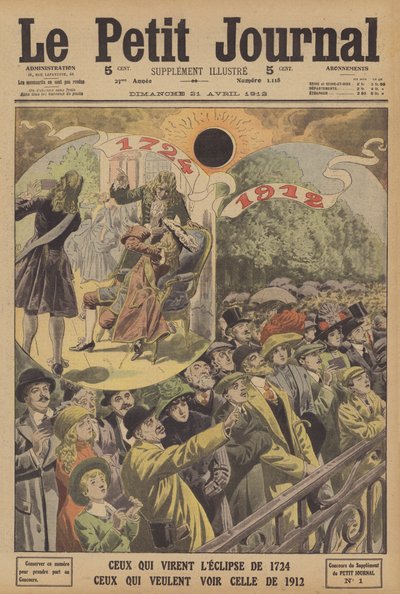 Total solar eclipses in 1724 and 1912 by French School