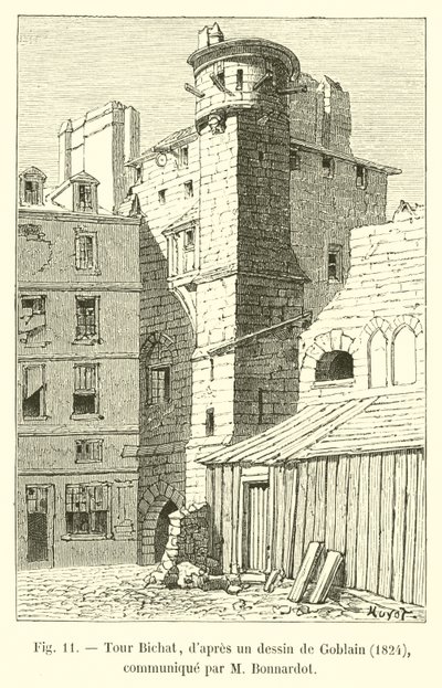 Bichat Tower, after a drawing by Goblain, 1824, communicated by Mr. Bonnardot by French School