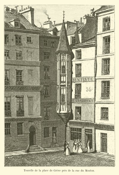 Turret of Place de Greve near Rue du Mouton by French School