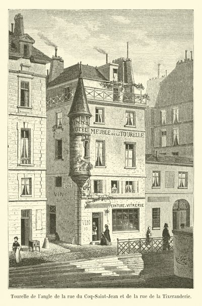 Turret at the corner of Rue du Coq-Saint-Jean and Rue de la Tixeranderie by French School