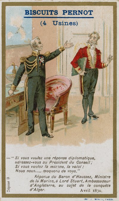 Trade card issued with Biscuits Pernot by French School