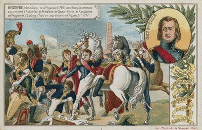 Trade card with an image depicting Napoleon Bonaparte at Ratisbonne by French School