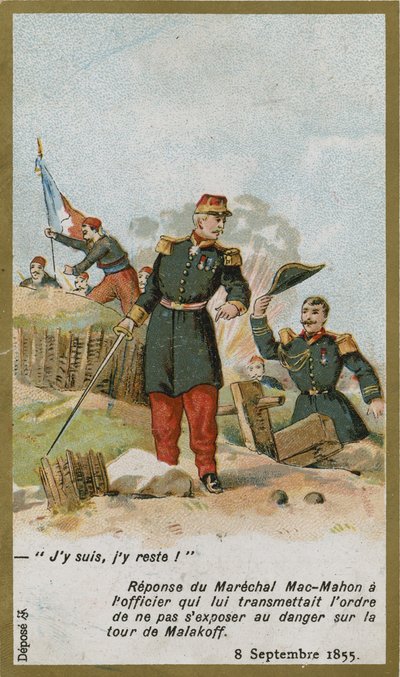 Trade card with an image depicting Patrice de Mac-Mahon by French School