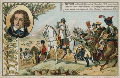 Trade card with an image depicting the Battle of Wagram by French School