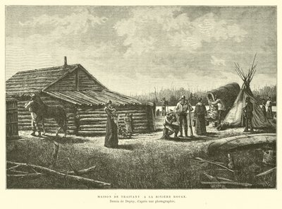 Trading Post on the Red River, Canada by French School