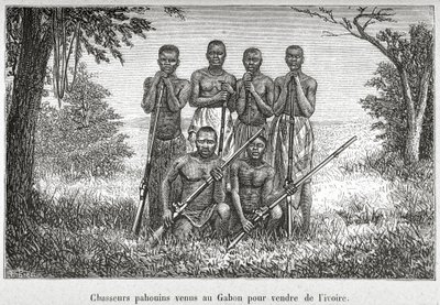 Traditional costume of the Indigenous People of Gabon, illustration from 