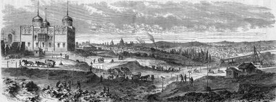 Transformations of Paris under the Second Empire: view of the works at Montsouris Park and the reconstruction of the Palais du Bardo by French School