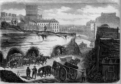 Transformations of Paris under the Second Empire, Haussmann Paris: piercing the boulevard du Roi de Rome (today, avenue de Kleber). Engraving in Le Monde Illustré n°276 of 26 July 1862. by French School