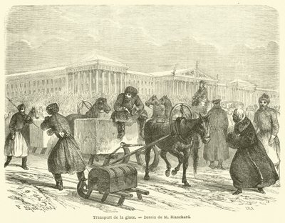 Ice Transport (engraving) by French School
