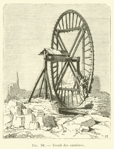 Quarry Winch (engraving) by French School