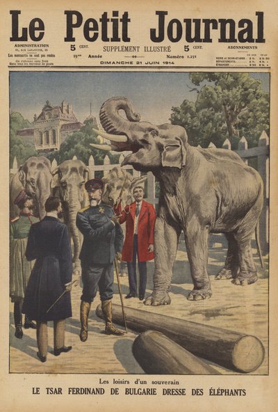 Tsar Ferdinand I of Bulgaria Training Elephants by French School