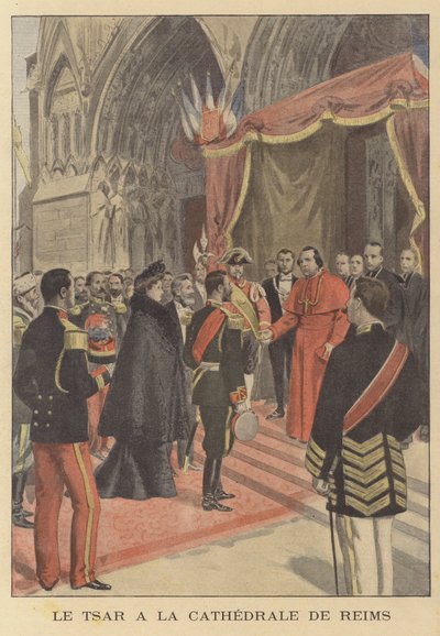 Tsar Nicholas II of Russia at Reims Cathedral during his visit to France by French School