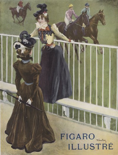 Two Well-Dressed Women at a Racecourse by French School