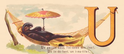 U: A lazy, the bird of the islands! A indolent, a useless one! by French School