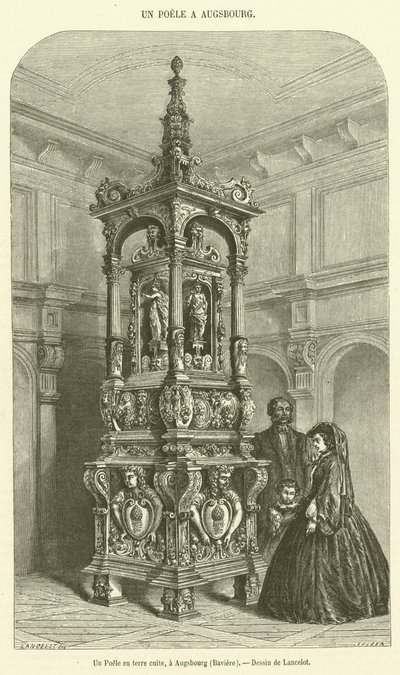 A Terracotta Stove, in Augsburg, Bavaria (engraving) by French School