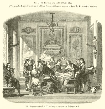 A Meal Under Louis XIV (engraving) by French School