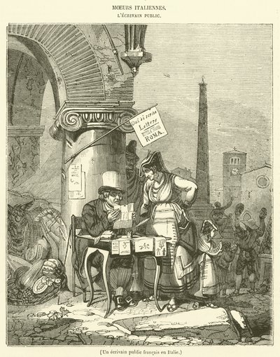A French public writer in Italy by French School