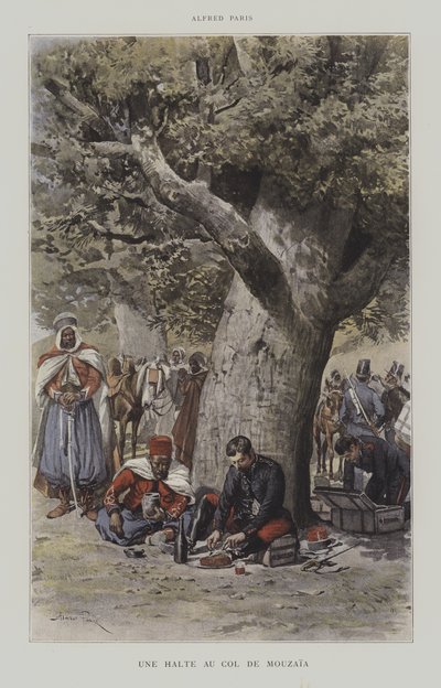 A Stop at the Col de Mouzaia by French School