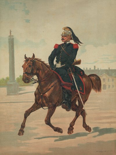Unidentified French Soldier on Horseback by French School